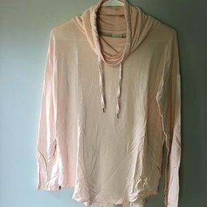 Light Pink Stretch Cowl Neck Sweatshirt